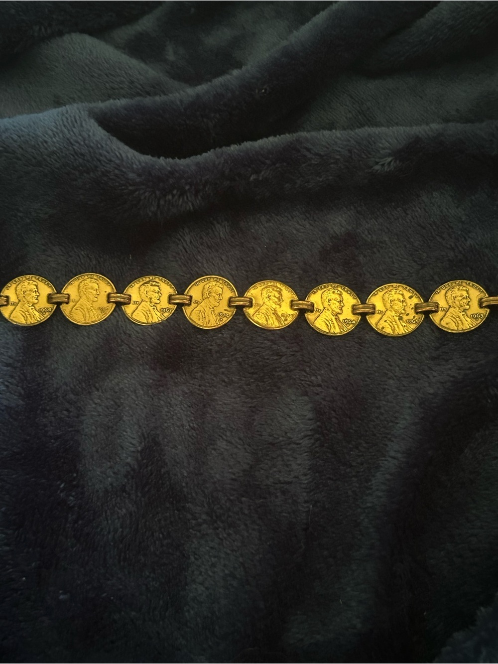 Vintage Lincoln Penny Charm Bracelet (coins from 1960-1974)